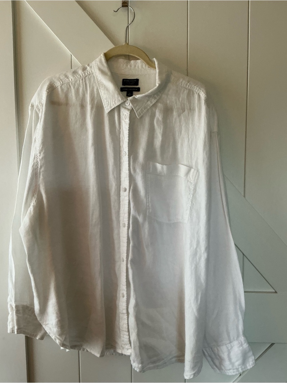 J. Crew White Linen Casual Button-Down Shirt
